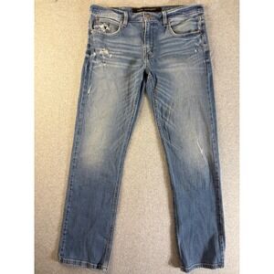 Marc Anthony Mens Slim Straight Leg‎ Distressed Blue Jeans 34x32 MMAM15500RSD